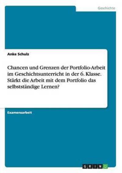 Cover for Schulz · Chancen und Grenzen der Portfoli (Book) (2016)