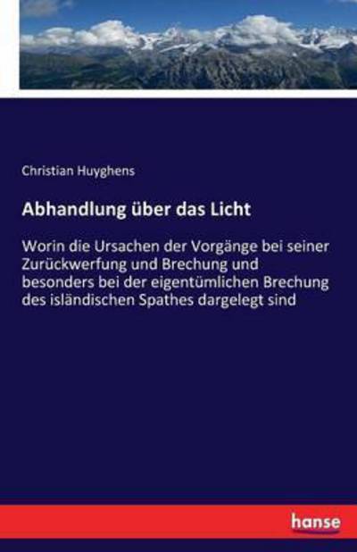 Cover for Huyghens · Abhandlung über das Licht (Book) (2016)