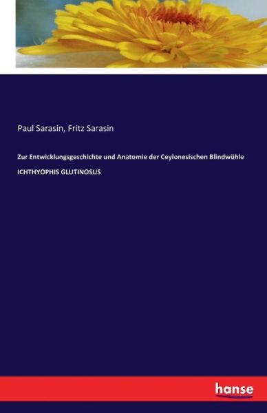 Cover for Sarasin · Zur Entwicklungsgeschichte und (Book) (2016)