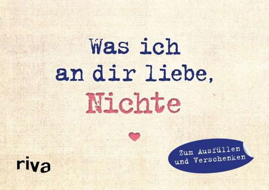 Cover for Reinwarth · Was ich an dir liebe, Nichte (Book)