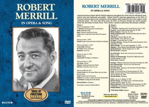 Cover for Robert Merrill · In Opera &amp; Song: Firestone (DVD) (2008)