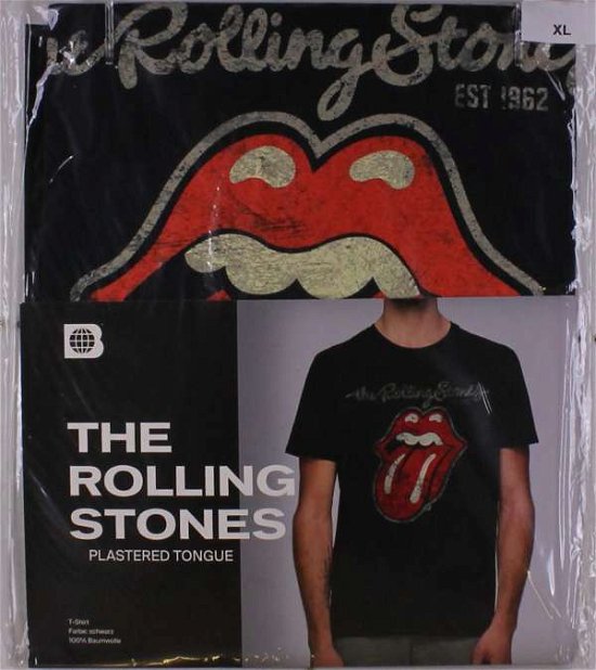 Cover for The Rolling Stones · Plastered Tongue,t-shirt,größe Xl,schwarz (MERCH) (2018)