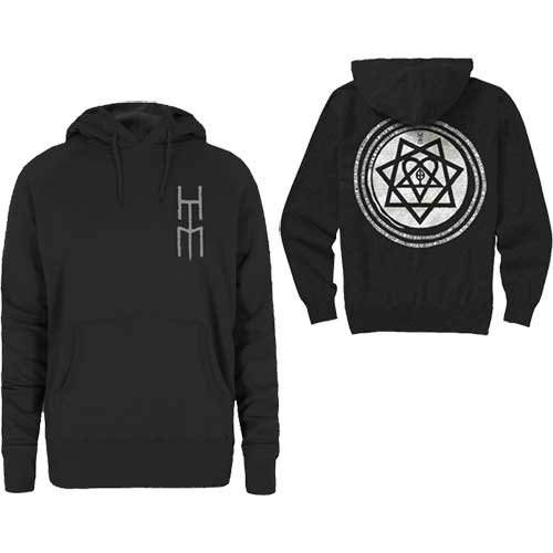 Cover for Him · HIM Unisex Pullover Hoodie: HIM Graphic (Back Print) (Bekleidung) [size M] [Black - Unisex edition]