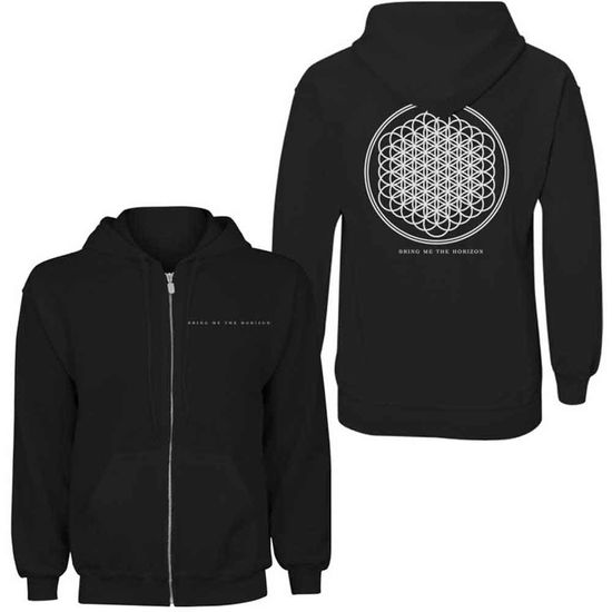 Bring Me The Horizon Unisex Zipped Hoodie: Flower of Life (Back Print) - Bring Me The Horizon - Merchandise - Bravado - 5055295387195 - 26. januar 2015