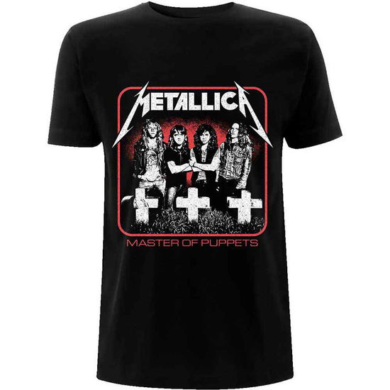 Metallica Unisex T-Shirt: Vintage Master of Puppets Photo - Metallica - Fanituote - PHD - 5056187757195 - perjantai 16. syyskuuta 2022