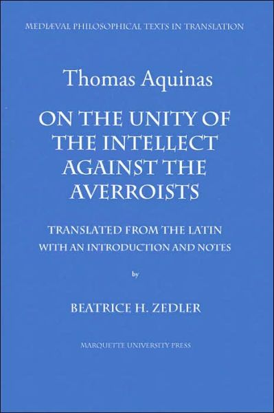 Cover for St. Thomas Aquinas · On the Unity of the Intellect against the Averroists (Paperback Book) (1968)