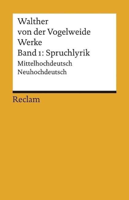 Cover for Walther Von Der Vogelweide · Reclam UB 00819 Walther.Werke,Gesamt.1 (Book)