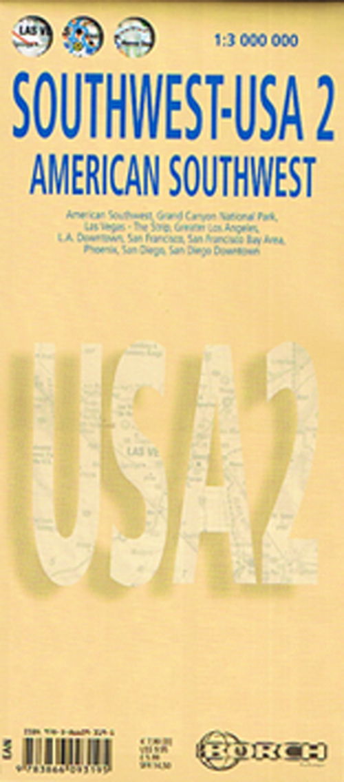 Cover for Borch GmbH · USA Southwest - American Southwest, Borch Map: Southwest USA, American Southwest, Grand Canyon National Park, Las Vegas - The Strip, Greater Los Angeles, L.A. Downtown, San Francisco, San Francisco Bay Area, Phoenix, San Diego, San Diego Downtown - Borch  (Landkart) [Aktualisierte Auflage edition] (2022)