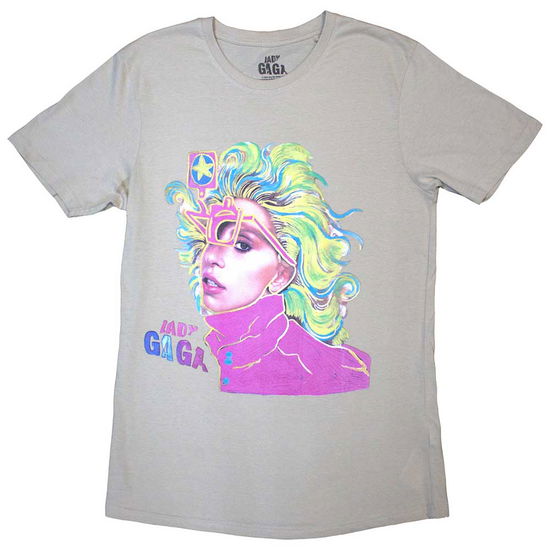 Lady Gaga Unisex T-Shirt: Colour Sketch (Natural) - Lady Gaga - Merchandise -  - 5056737245196 - March 18, 2024