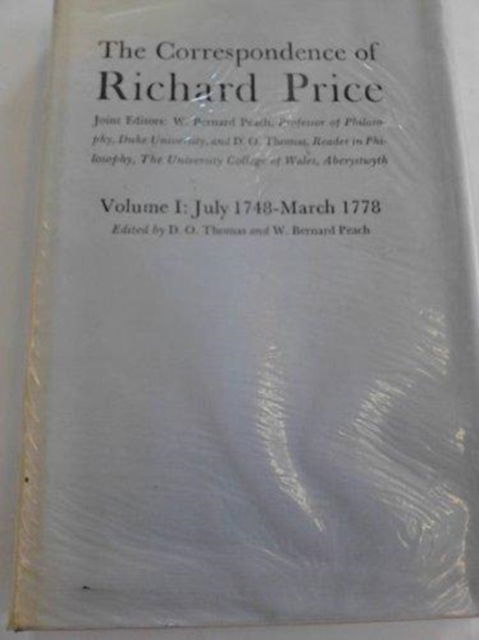 Cover for Richard Price · The Correspondence of Richard Price: July 1748-March 1778 v. 1 (Hardcover Book) (1983)