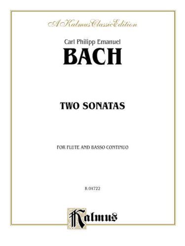 Cover for Carl Philipp Emanuel Bach · Two Sonatas (A Minor and D Major): Flute &amp; Basso Continuo (Paperback Book) [Kalmus edition] (1985)