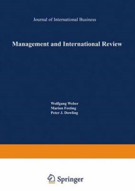 Cover for Peter J. Dowling · Management and International Review: Cross-Cultural and Comparative International Human Resource Management - Mir Special Issue (Pocketbok) [1998 edition] (1999)
