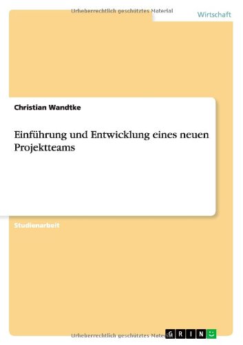 Einfuhrung und Entwicklung eines neuen Projektteams - Christian Wandtke - Books - Grin Verlag - 9783640461196 - November 5, 2009
