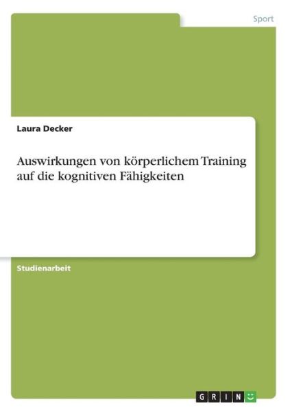 Cover for Decker · Auswirkungen von körperlichem Tr (Book)