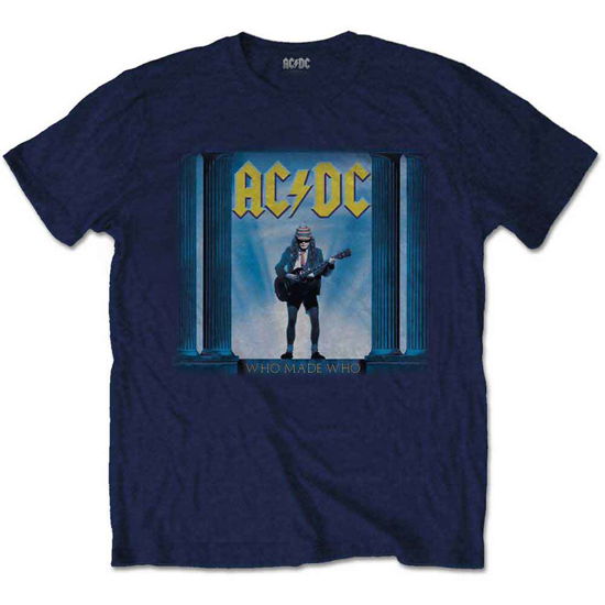 Cover for AC/DC · AC/DC Unisex T-Shirt: Who Man Who (Navy Blue) (T-shirt) [size S] [Blue - Unisex edition] (2018)