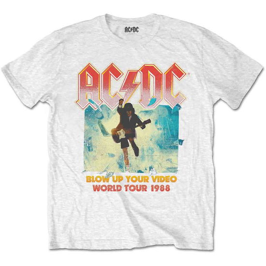 Cover for AC/DC · AC/DC Unisex T-Shirt: Blow Up Your Video (White) (T-shirt) [size S] [White - Unisex edition] (2020)