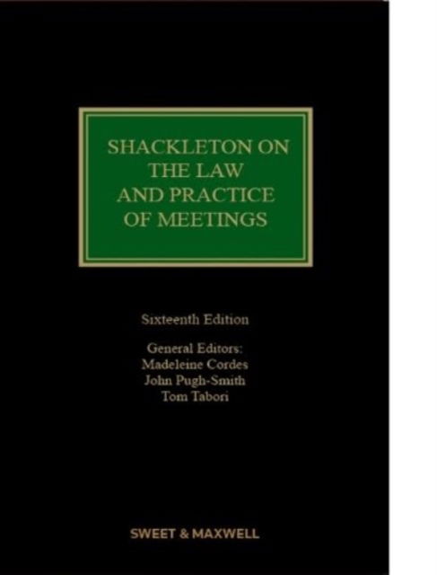 Cover for Shackleton on The Law and Practice of Meetings (Gebundenes Buch) (2023)