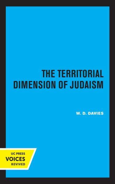 Cover for W. D. Davies · The Territorial Dimension of Judaism - Quantum Books (Inbunden Bok) (2021)