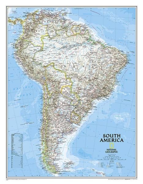 Cover for National Geographic Maps · South America Classic, Laminated: Wall Maps Continents (Map) [2017th edition] (2012)