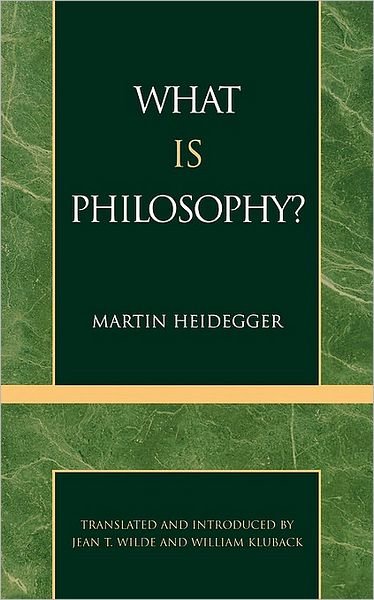 Cover for Martin Heidegger · What is Philosophy? (Paperback Bog) (1956)