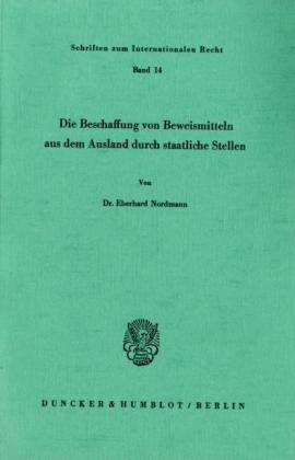 Cover for Nordmann · Die Beschaffung von Beweismitt (Buch) (1979)