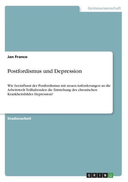 Cover for Franco · Postfordismus und Depression (Bok)