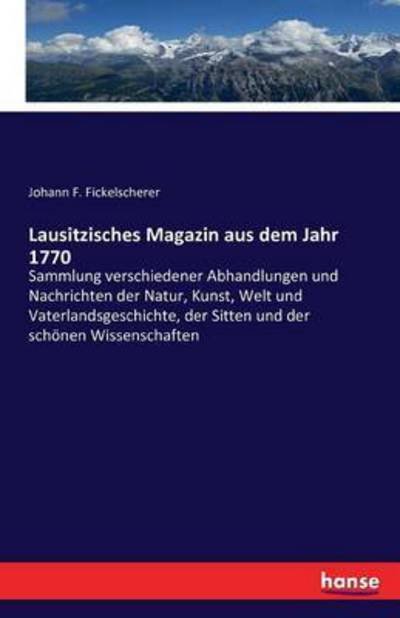 Cover for Fickelscherer · Lausitzisches Magazin aus (Bog) (2016)