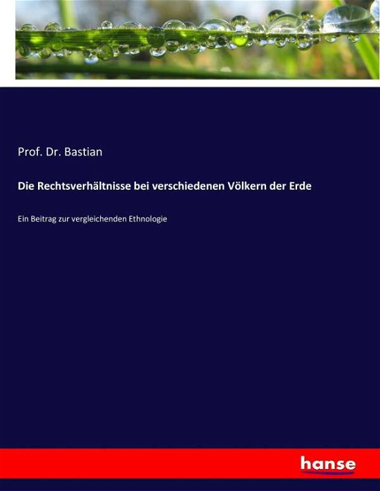 Cover for Bastian · Die Rechtsverhältnisse bei vers (Book) (2017)