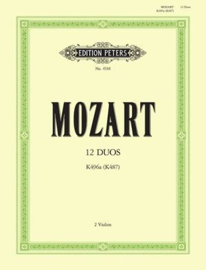 12 Duos for 2 Horns K487 (496a) (Transcribed for 2 Violins) - Mozart - Bøger - Edition Peters - 9790014029197 - 12. april 2001