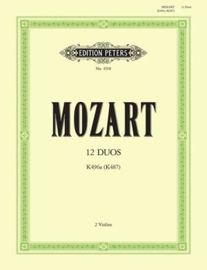 Cover for Mozart · 12 Duos for 2 Horns K487 (496a) (Transcribed for 2 Violins) (Partitur) (2001)