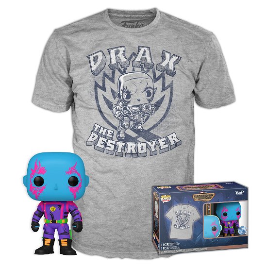 Cover for Funko · Funko Pop! &amp; Tee (adult): Marvel Guardians Of The Galaxy - Drax (blacklight) (special Edition) Vinyl (N/A)