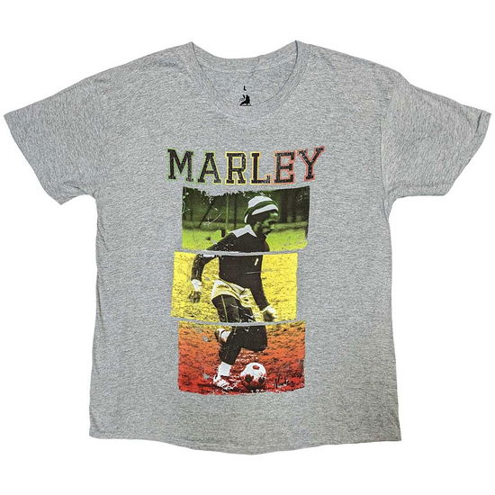 Bob Marley · Bob Marley Unisex T-Shirt: Football Text (T-shirt) [size S] [Grey - Unisex edition] (2015)