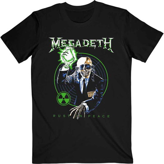 Megadeth Unisex T-Shirt: Vic Target Rust In Peace Anniversary (Black) - Megadeth - Produtos - - 5056368674198 - 21 de maio de 2021