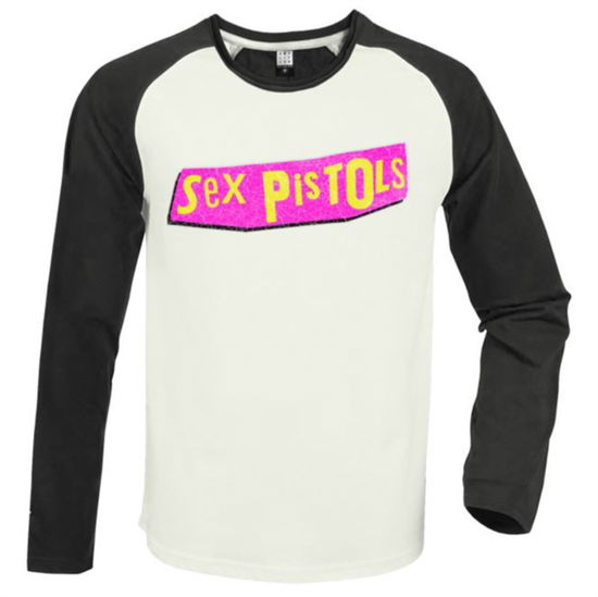 Cover for Sex Pistols · Sex Pistols Logo Driver Vintage White / Charcoal Small Baseball Jersey (T-shirt) (2024)