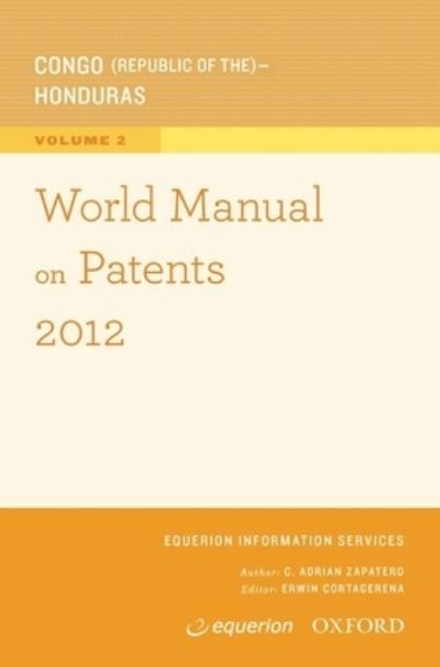 Cover for USA Oxford University Press · World Manual on Patents 2012 Volume 2 (Paperback Book) (2012)