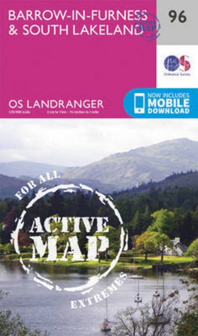 Cover for Ordnance Survey · Barrow-In-Furness &amp; South Lakeland - OS Landranger Active Map (Landkart) [February 2016 edition] (2016)