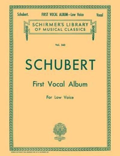 Cover for Franz Schubert · First Vocal Album for Low Voice (Book) (1986)