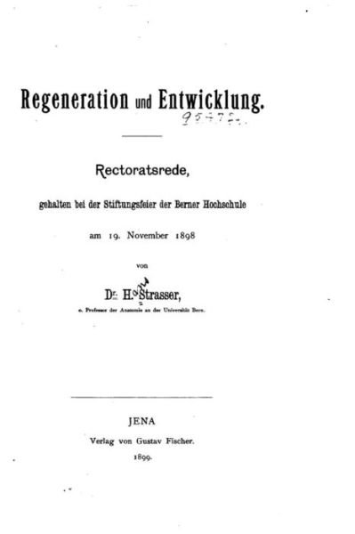 Cover for H Strasser · Regeneration und Entwicklung (Pocketbok) (2016)
