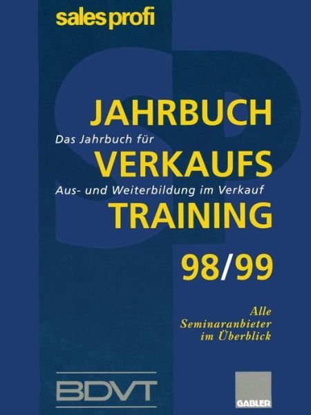 Cover for Bdvt · Jahrbuch Verkaufstraining 98/99 (Paperback Bog) [1998 edition] (1998)