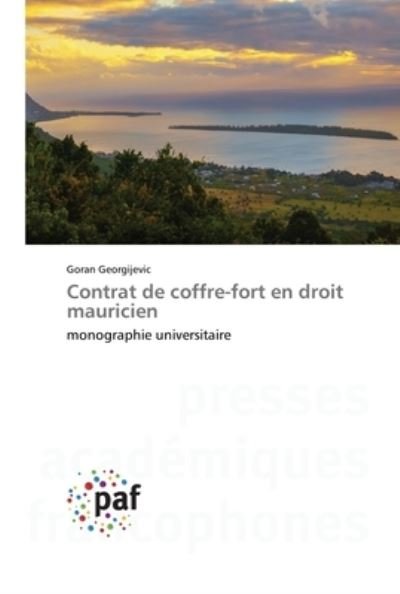 Cover for Goran Georgijevic · Contrat de coffre-fort en droit mauricien (Pocketbok) (2022)