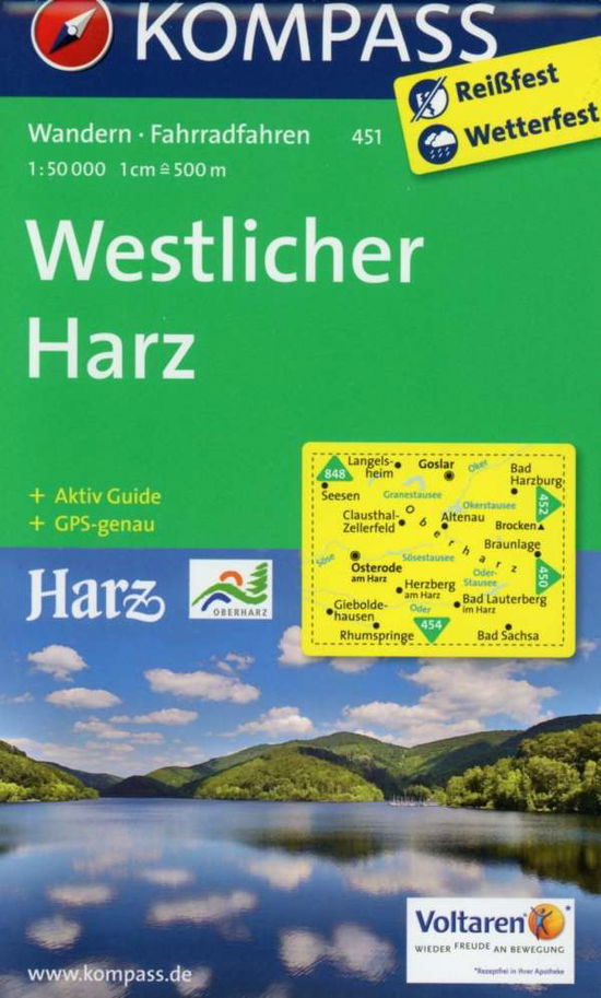 Cover for Mair-Dumont / Kompass · Kompass Wanderkarte: Westlicher Harz (Hardcover Book) (2014)