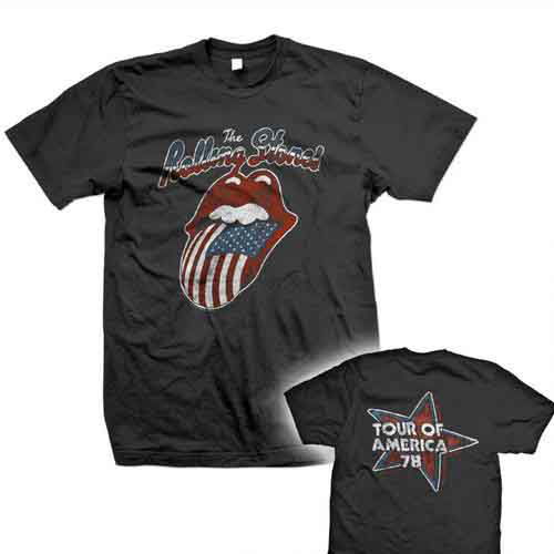 Cover for The Rolling Stones · The Rolling Stones Unisex T-Shirt: Tour of America 78 (Back Print) (T-shirt) [size M] [Black - Unisex edition]