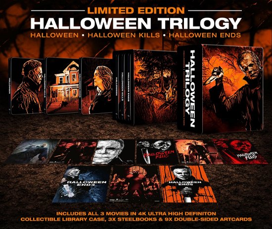 Cover for Halloween / Halloween Kills / Halloween Ends (4K UHD Blu-ray) [Limited Steelbook edition] (2023)