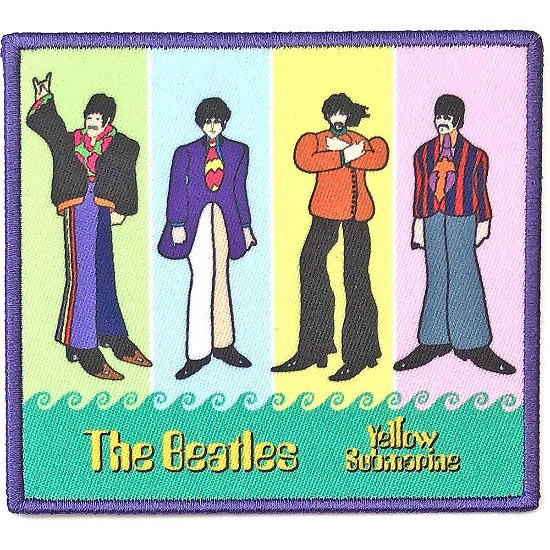 The Beatles Standard Woven Patch: Yellow Submarine Band in Stripes - The Beatles - Merchandise -  - 5056170692199 - 