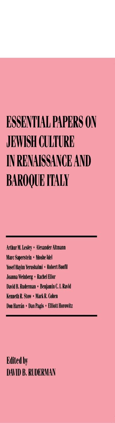 Essential Papers on Jewish Culture in Renaissance and Baroque Italy - Essential Papers on Jewish Studies - Kaja Silverman - Bøger - New York University Press - 9780814774199 - 1992