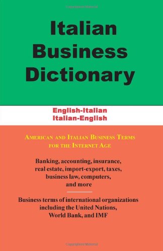 Italian Business Dictionary: English-Italian, Italian-English - Morry Sofer - Books - Schreiber Publishing - 9780884003199 - January 15, 2015