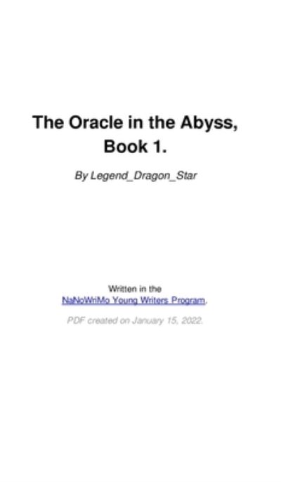 Cover for Inc. Blurb · The Oracle in the Abyss. (Hardcover Book) (2022)