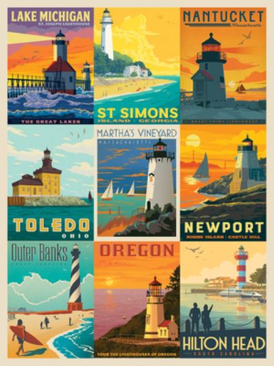 Cover for Anderson Design Group · Lighthouses by Anderson Design Group 1000-Piece Puzzle (N/A) (2021)