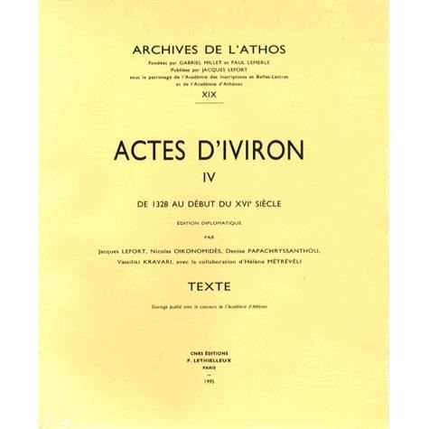 Actes d'iviron tome 4 (XIX) - X - Livres - Desclée De Brouwer - 9782283604199 - 31 décembre 1995