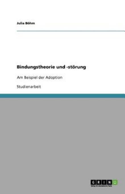 Cover for Böhm · Bindungstheorie und -störung (Bog) [German edition] (2011)